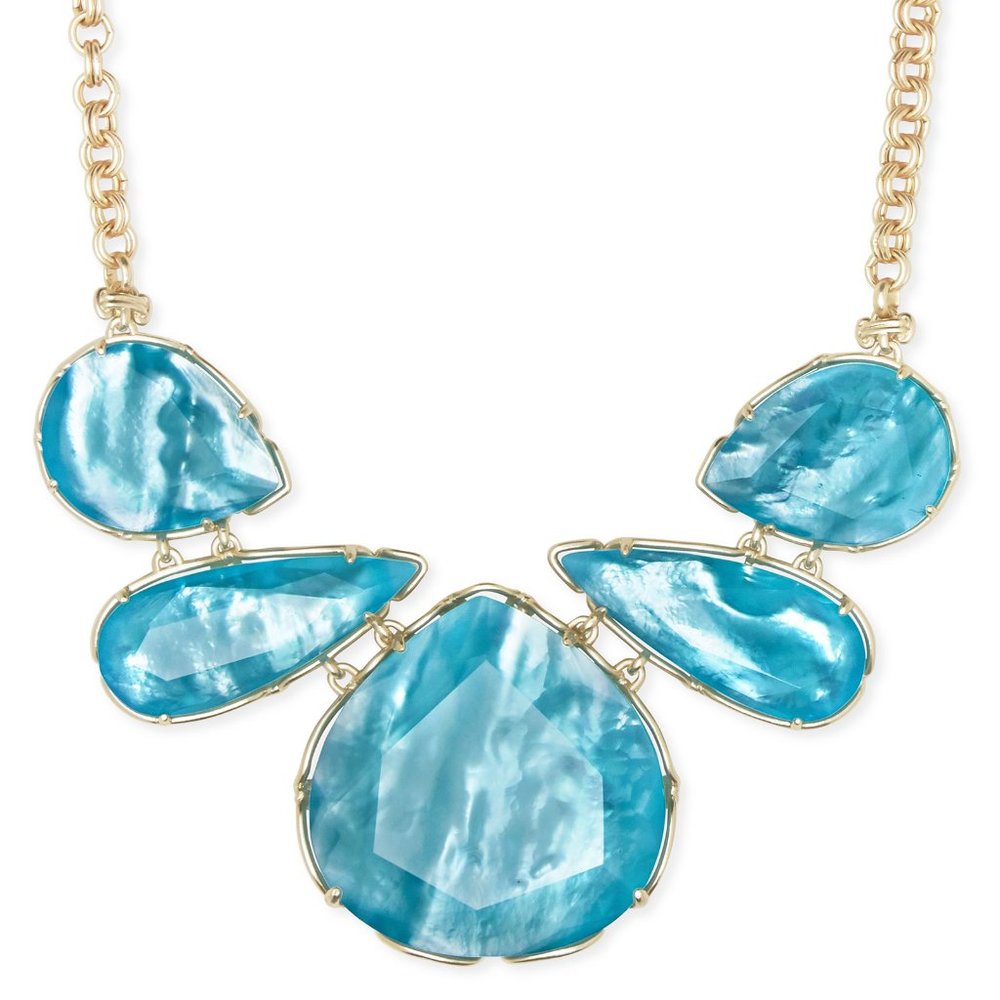 Kendra Scott Kenzie Statement Necklace Gold Teal